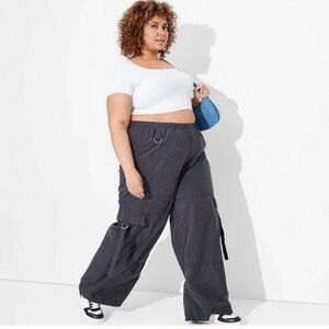 Wild Fable - Women's Mid-Rise Wide Leg pull on Cargo Pants - Wild Fable Hematite